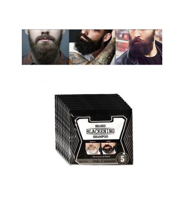 Beard Blackening Shampoo Coloring Nourishing Beard Products Natural without Stimulation Dyed Care Mustache Instant Beard Blackening Shampoos In 5 Minutes (10pcs)