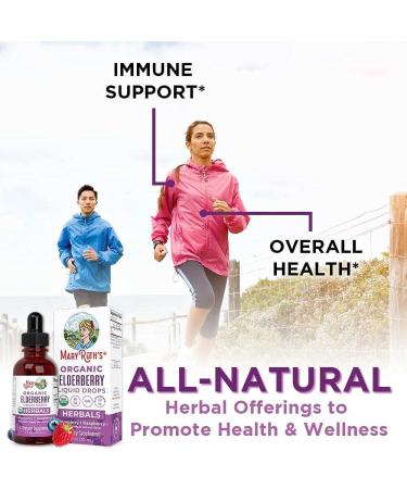 MaryRuth's Organic Elderberry Syrup for Immune Support - 2 Pack | Vegan, Non-GMO, Gluten Free | Sambucus Elderberry Liquid Drops for Overall Health - Buy Online on GoSupps.com