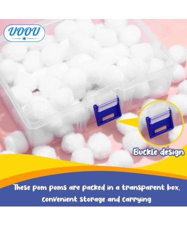 100 Pcs 1inch White Pom Poms with Storage Box - Craft Pom Poms Set for DIY Arts & Crafts - Buy Online on GoSupps.com