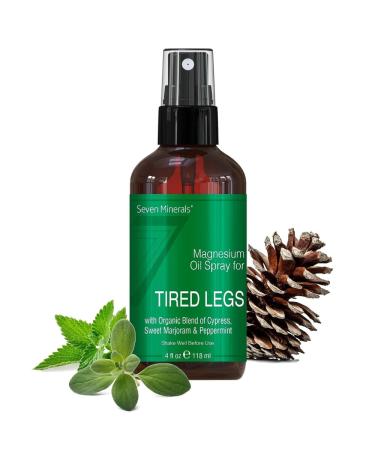 Magnesium Oil Spray - Powerful USA Made Magnesium Oil Blend with Essential Oils (Cypress Sweet Marjoram and Peppermint) - Free Ebook Included (4 fl oz)
