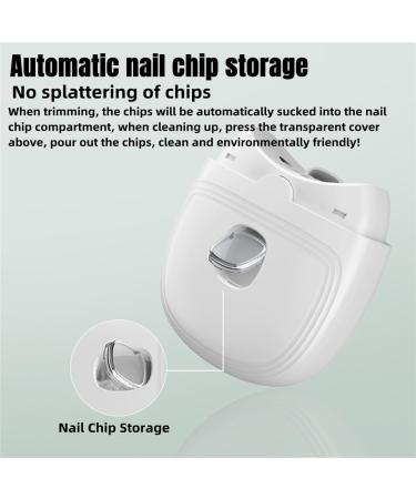 Electric Nail Clippers Automatic Nail Clippers for Adults 2 in 1 Fingernail Cutter and File Electric Automatic Nail Clipper with Light Automatic Nail Care Tool USB Rechargeable White - Buy Online on GoSupps.com