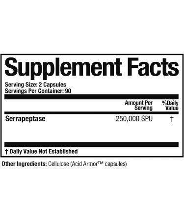Arthur Andrew Medical Serrapeptase 500 mg - Pure Enzyme Supplement | 180 Capsules - Buy Online on GoSupps.com