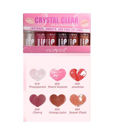 6 Colors Lip Oil & Lip Glaze - Hydrating & Vegan Gloss Big Brush Head Non-Sticky Formula for Plumping Shine - Buy Online on GoSupps.com