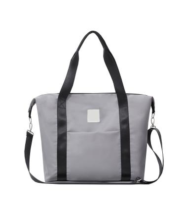 SONARIN Large Capacity Waterproof Baby Nappy Changing Tote Bag Stylish Baby Changing Bag Satchel Messenger Bag Portable Travel Diaper Bag with Stroller Straps & Changing Mat Grey