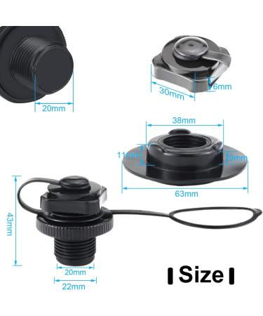 Inflatable Boat Air Valve Set | 2pcs Spiral Air Plugs | One-Way Inflation Replacement | Boston Valve for Boats, Kayaks, Rafts - Buy Online on GoSupps.com