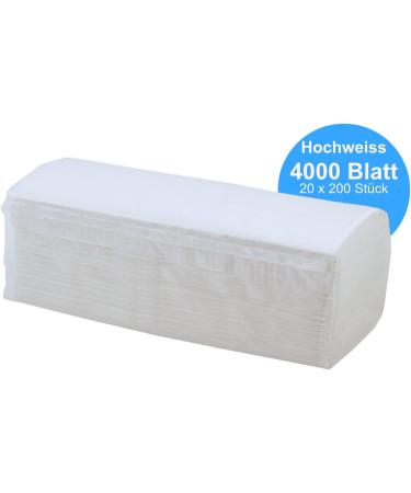 Premium 2-Ply White Paper Towels - 4 000 Sheets ZZ Folded 25 x 23 cm - Ideal for Home & Business - Buy Online on GoSupps.com