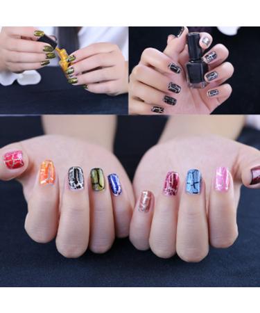 Bling Mirror Effect Powder Nail Kit - 12 Colors Cracked Shatter Nail Polish Set with Base | International Shipping Available - Buy Online on GoSupps.com
