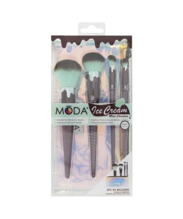 Buy MODA Royal & Langnickel Full Size Ice Cream 5pc Makeup Brush Kit - Powder Complexion Angle Blender & Detail Brushes - Mint Chocolate - International Shipping Available - Buy Online on GoSupps.com