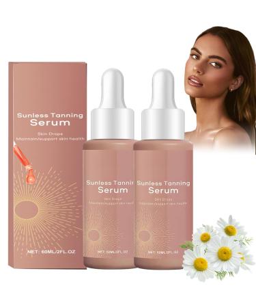 Gouttes Bronzantes Sans Soleil Sunless Tanning Drops Gouttes Bronzantes NaturellesGouttes de Bronzage Sans Soleil Pour le Visage et le Corps pour tous types de peau (2 Pcs)