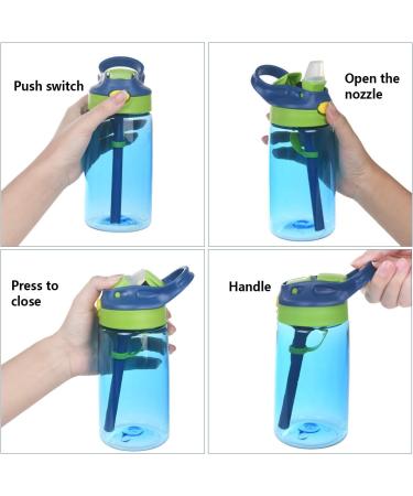Flintronic 480ML Sippy Cup for Kids | Leak-Proof BPA-Free Toddler Drink Bottle | Shatter-Proof with Brush | Blue - Buy Online on GoSupps.com
