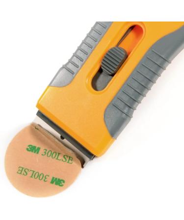 EHDIS Ceramic Scraper with 10 Stainless Steel Blades - Car Sticker, Glass Cooktop, Label, Glue, Paint Adhesive Remover Tool - Yellow - Buy Online on GoSupps.com