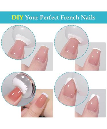 Nail Art Stamper Set - 1 Pc Silicone Nail Art Stamper with 2 Pcs French Nail Stamper Head 1 Nail Stamping Plate and 1 Scraper Manicure Tools Kit for Home Salon DIY Nail Art Decor - Buy Online on GoSupps.com