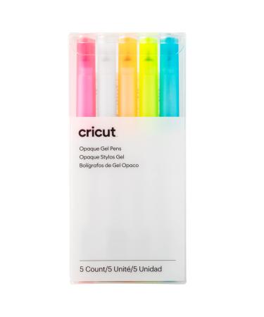 Cricut Opaque Gel Pens (Set of 5) Use with Cricut Maker and Explore Cutting Machines Add a Pop to The Darkest Colors of Paper Cards & Labels (Medium Point 1.0mm Assorted Colors) Assorted 5 Count (Pack of 1) Opaque Gel Pens