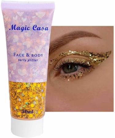 Hair Gel Body Gel Face Gel for Body and Face Hair Nail Body Gel Sparkling Body Gel for Women Fulenyi Gold 2# - Buy Online on GoSupps.com