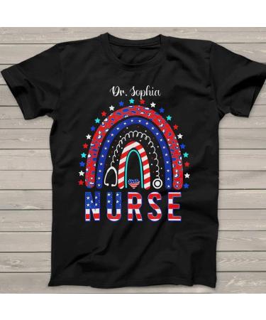 Personalized Nurse Shirt - Funny Gifts for Nurses | Custom Name Tee for Nurse's Day & 4th of July - Buy Online on GoSupps.com