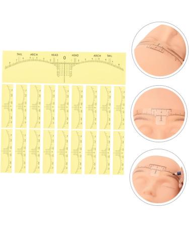 SEWOART 50pcs Shaper Miss Shaping Measuring for up Eyebrow Rulers Permanent 18x5cm Yellow 3 - Buy Online on GoSupps.com
