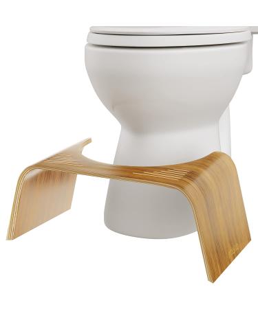 Squatty Potty The Original Bathroom Toilet Stool - Slim Teak Finish, 7 inch Height Brown