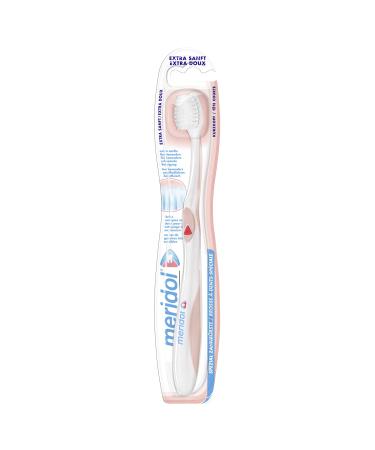 Meridol toothbrush gum protection extra gentle 1 piece - manual toothbrush for gentle cleaning of teeth on the gum hem 1 piece (1 Pack)