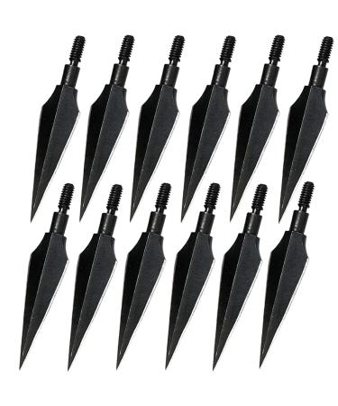 Sinbadteck Traditional Broadheads, 100/125/150Grains 12PK Traditional Hunting Points Screw-in Hunting Arrowheads Solid Metal Arrow Tips for Hunting and Target 125Gn Traditional