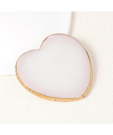 Gjinxi Resin Nail Art Palette Makeup Palettes Nail Mixing Palette Polish Color Mixing Plate Golden Edge Heart Shaped Nail Art Display Holder Display Board Heart Shape Cosmetic Mixing Tools - Buy Online on GoSupps.com