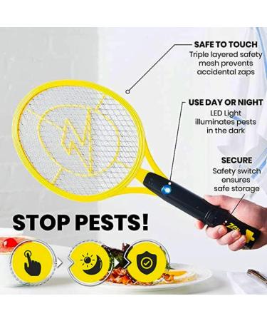 Zap It! Rechargeable Bug Zapper Racket - 4 000 Volts USB Charging Super Bright LED - Safe Mosquito & Fly Killer - Eco-Friendly Pest Control (1 Pack) - Buy Online on GoSupps.com