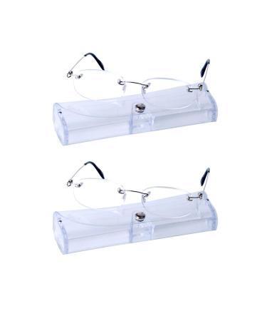 2 Stueck Unisex frameless reading glasses for men and women + 3.5 (70-74 years) Ultralight (14g) Clear lens Presbyopian glasses with case + 3.5 (70-74 years) /2 Stueck