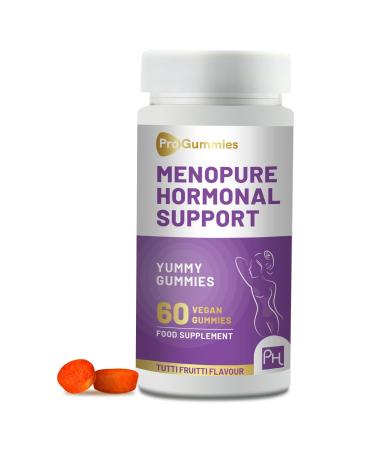 Menopure Hormonal Support 60 Vegan Pro Gummies | Menopause Support Gummies | Natural Support for Menopause & Perimenopause | Yummy Tutti Frutti Flavour by Prowise