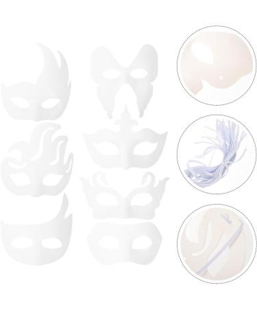 Dechous 14-Piece DIY Blank Masquerade Masks - White Paper Half-Light Art for Carnival & Cosplay - Buy Online on GoSupps.com