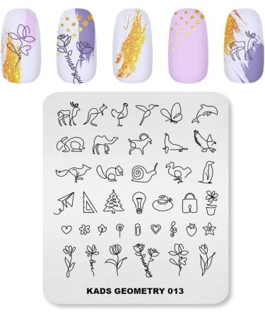 KADS 5pcs Nail Stamp Plates Set - Unique Irregular Geometry Patterns for Nails Art Stamping - Buy Online on GoSupps.com