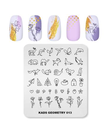 KADS Nail Art Stamping Plate Nail Stencil Geometry Nail Art Design Tool Nail DIY Design Image Plate (GE013)