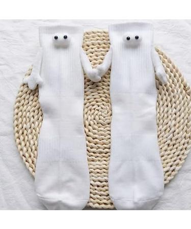 Fun Magnetic Couple Holding Hands Socks - Set of 2 | Novelty 3D Doll Design for Women & Men - Buy Online on GoSupps.com