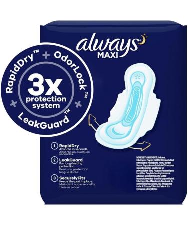 Always Maxi Overnight Pads with Wings Size 4 - 84 Count, Unscented - Buy Online on GoSupps.com