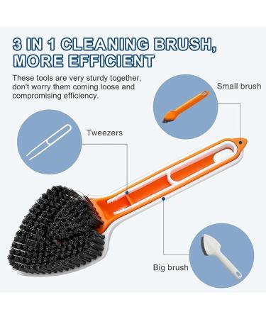 kzxbty Scrub Brush for Cleaning with Long Handle Multifunctional 3 in 1 Medium Stiff Cleaning Brush Household Cleaning Brush Easy to Use 6.8 X 20.5cm - Buy Online on GoSupps.com