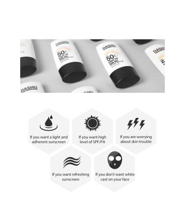 Dashu Daily Light Fit Sun Gel 1.69fl oz | SPF 50+/PA+++ Moisturizing Sunscreen for Sensitive & Acne-Prone Skin | Non-Greasy, No White-Cast UV Protection - Buy Online on GoSupps.com