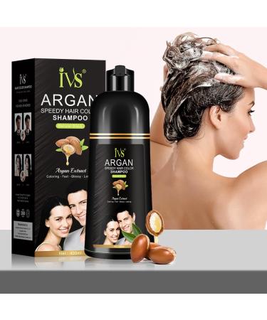 Many Black Hair Dye Herbal Ingredients Shampoo with Argan Oil for Gray Hair Mild Fast Dye with Lasting Shine Easy Application 400ml1353FI Oz - Buy Online on GoSupps.com