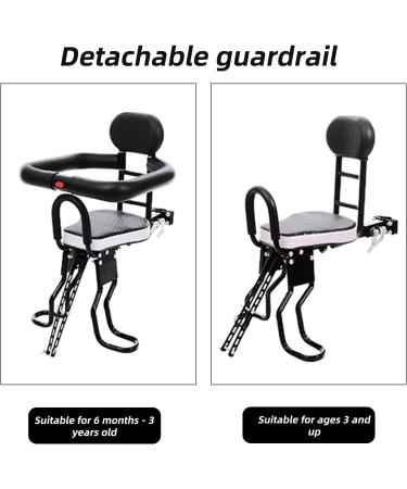 Front Mounted Child Bicycle Seat with Handrail, Seat Belt, and Pedal | Up to 100 lbs | Easy Installation Tools - Buy Online on GoSupps.com