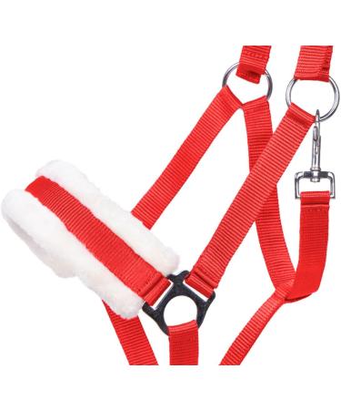 Netproshop Adjustable Solid Horse Halter - Padded for Mini Shetty to Full U Cold Blood - Red Color - Buy Online on GoSupps.com