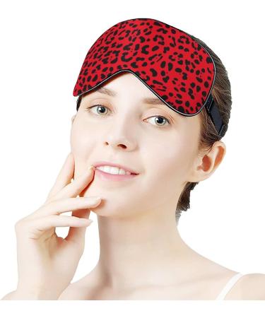 Buy Jaguar Leopard Print Sleep Mask for Women - Adjustable Eye Shades with Black Spots & Elastic Strap - Buy Online on GoSupps.com