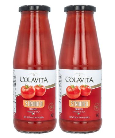 Colavita Italian Passata, Strained Tomatoes, (Pack of 2), 48 oz Strained Passata