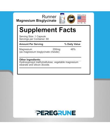Magnesium Supplement for Runners | High Absorption Magnesium bisglycinate (200 mg) to Support Muscle Recovery Soreness Post-Workout Mood and Sleep | 60 Capsules - Buy Online on GoSupps.com