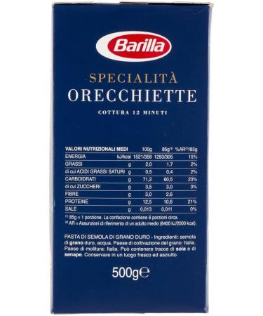10x Barilla Pasta Specialties Orecchiette Puglia 100 Italiaanse noedels 500 g pack + Italiaanse gourmet pulp 400 g - Buy Online on GoSupps.com