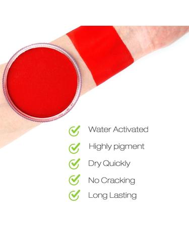 Bowitzki 30g Professional Face Paint Body Paint Water Based Face painting Makeup Safe for Kids and Adults Split Cake Single Color Halloween Christmas (Red) - Buy Online on GoSupps.com