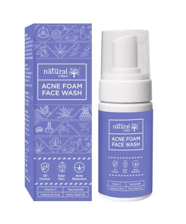 Natural Vibes Anti Acne Foam Face Wash with Vitamin C & Hyaluronic Acid 125 ml