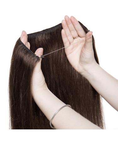 Hairpiece Extensions | Real Remy Hair Weft | Thickening Wire Extension | Medium Brown #4 - 22 inch (75g) - Buy Online on GoSupps.com