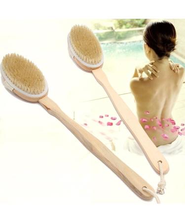 Premium Bathing Brush - Dual Soft & Stiff Bristles for Cellulite Massage & Skin Exfoliation | Improve Blood Circulation | Ideal for Body Care - Buy Online on GoSupps.com