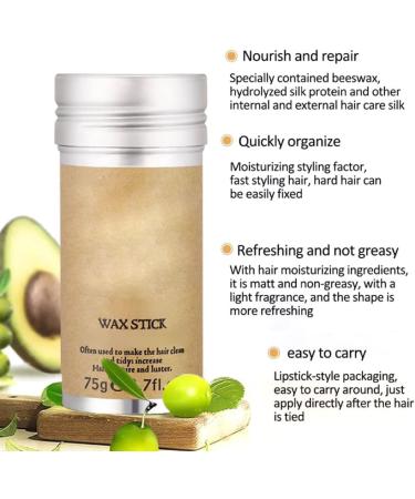 Clay Wax Hair Wax Stick Professional Broken Hair Shaping Gel Hairstyling Moisturizing Wax 75g - Buy Online on GoSupps.com