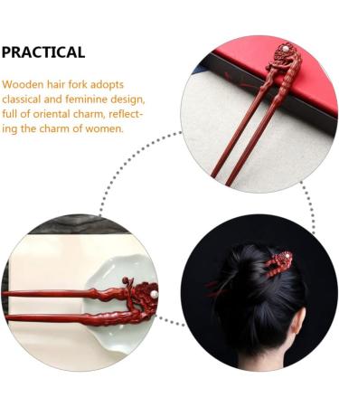 LALAFINA Wooden Hairpin Hair Forks 2 Prong Updo Women Hair Accessories Hair Styling Chinese Chopsticks Hair Accesories Hair Accessory for Girls Dropshipping Man Wide Tooth Comb - Buy Online on GoSupps.com