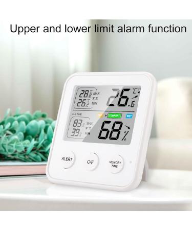 LCD Digital Thermometer & Hygrometer - Accurate Temperature & Moisture Meter for Home Office Baby Room Greenhouse (White) - Buy Online on GoSupps.com