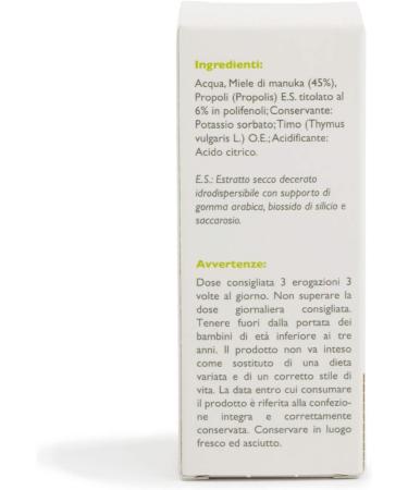  OTI OTI Manuka Spray - Dietary supplement based on Manuka honey and propolis - with thyme essential oil - 30 ml spray bottle. - Made in Italy - Buy Online on GoSupps.com
