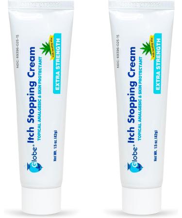 2 Pack Extra Strength Itch Stopping Cream - 1.5 Oz with Histamine Blocker & Diphenhydramine HCl - Buy Online on GoSupps.com
